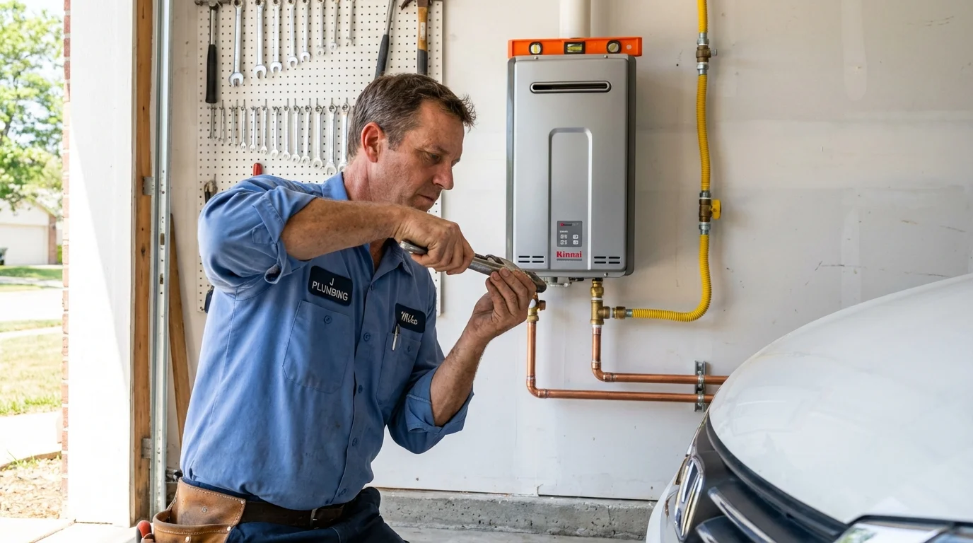Tankless water heater installation by a Johns Plumbing LLC plumber in New Market